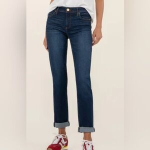 EUC Kut from the Kloth Catherine Boyfriend Dark Blue Mid Rise Jeans - 16